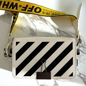 Authentic Off-White mini cross body bag black white yellow